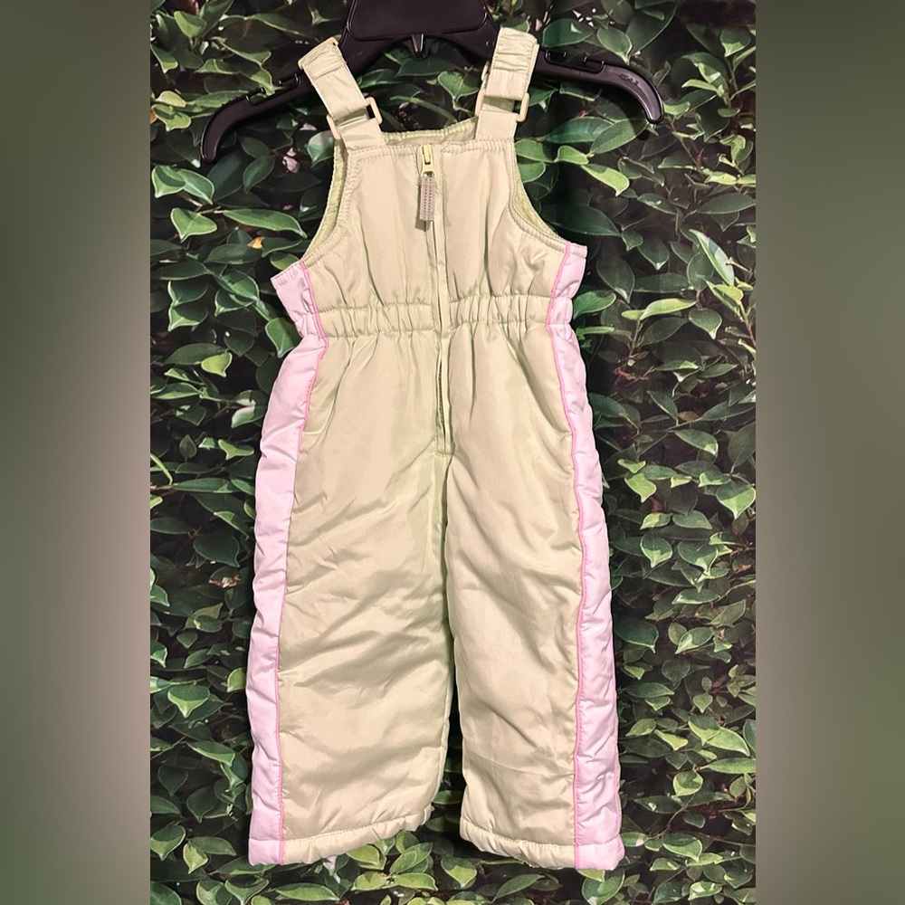Hawk & Co Baby Girls Bib Overall Snow Pants 12 Months Green Adjustable